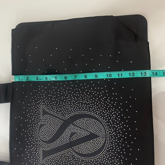 NWT Victoria's Secret Black Front Rhinestone Sparkled Lined Zip Large Tote Bag - Picture 13 of 15